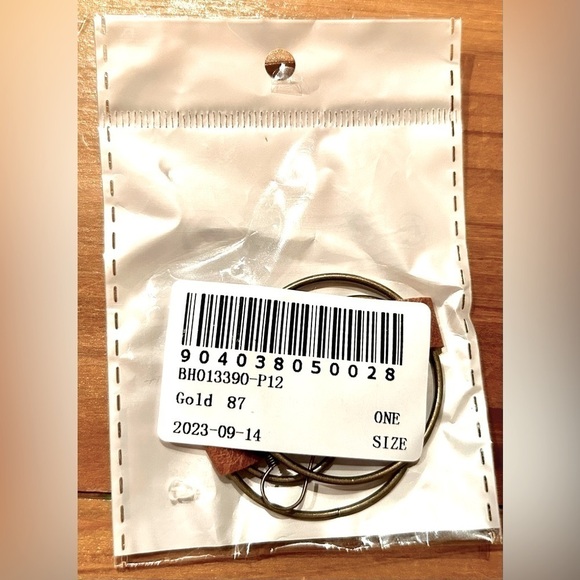 NEW Boutique Simple Beans Double Loop Drop Earrings with Faux Leather Detail - Picture 9 of 10